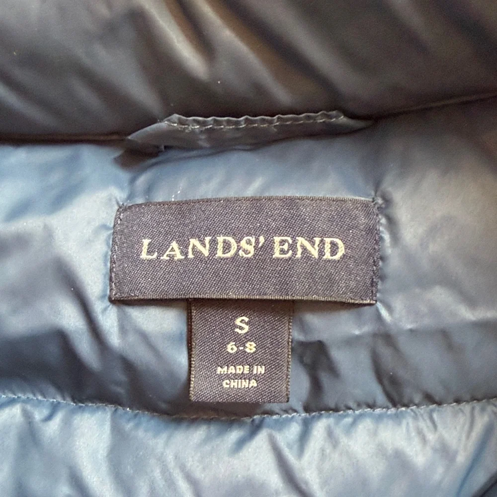 Lands End Puffer Jacket Women’s Size (6-8) Blue C5-077